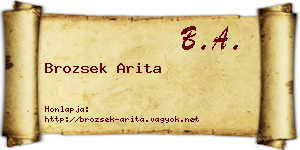 Brozsek Arita névjegykártya